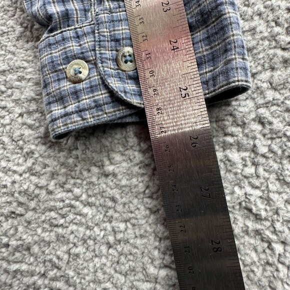 Columbia Mens L Flannel Shirt Blue Gray Plaid Cotton Heritage Outdoor Casual - Picture 11 of 11